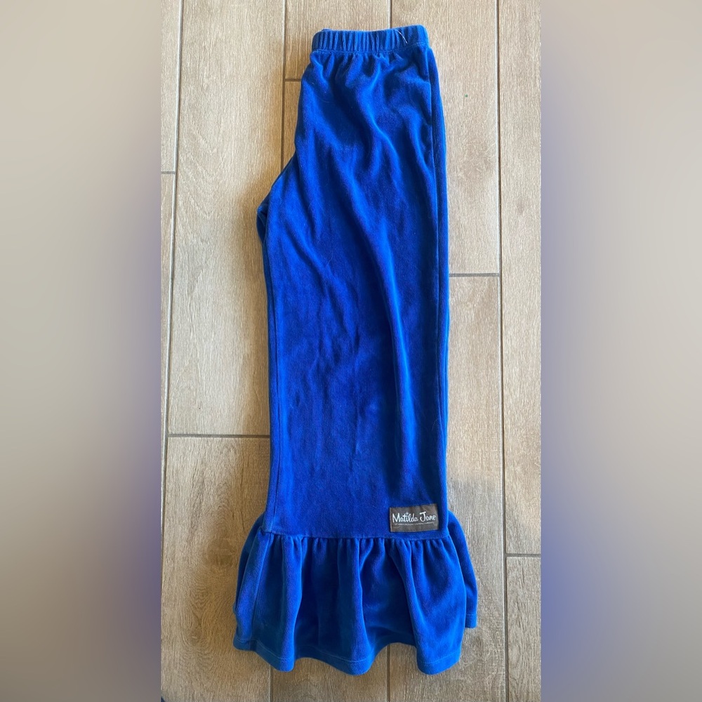 Matilda Jane Velour royal blue big ruffles size 14 GUC
